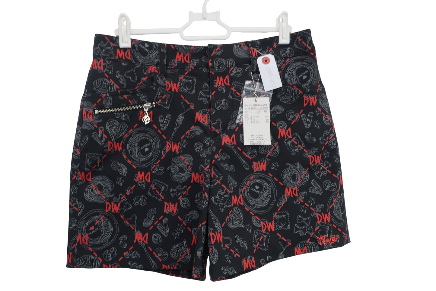 Dance With Dragon(ダンスウィズドラゴン) ショートパンツ 黒総柄 レディース 3 D2-410303 N-1