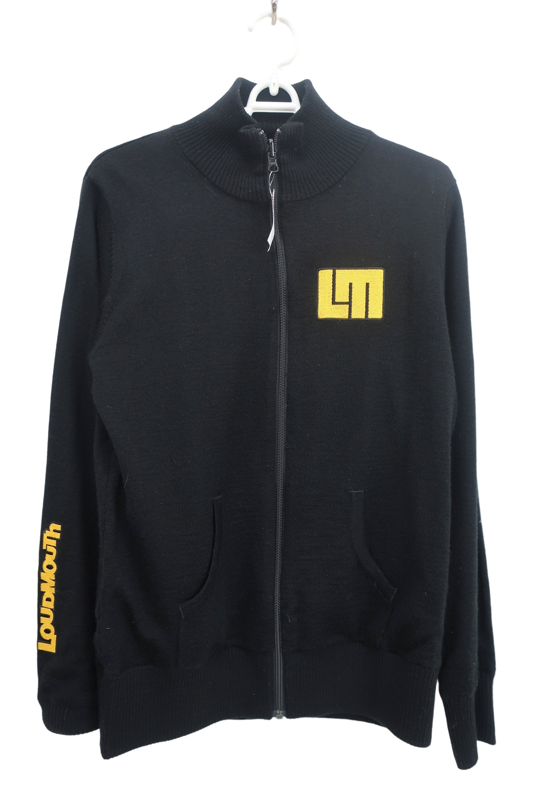 LOUDMOUTH(ラウドマウス) リバーシブルブルゾン カセット柄 / ニット黒 レディース L A-5