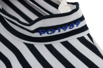 PEARLY GATES(パーリーゲイツ) ハイネックシャツ 白黒ボーダー メンズ 5 053-0267611 B-3