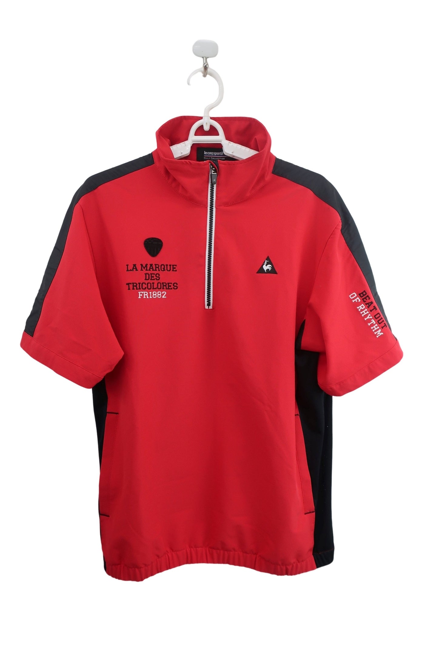 le coq sportif(ルコックスポルティフ) 半袖ハーフジップスニード 赤 メンズ L A-1