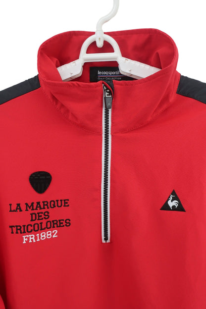 le coq sportif(ルコックスポルティフ) 半袖ハーフジップスニード 赤 メンズ L A-3