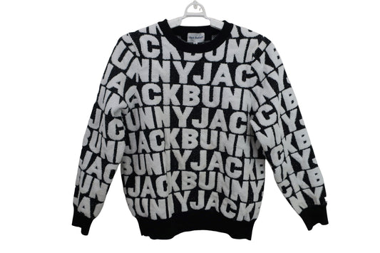 Jack Bunny(ジャックバニー) セーター 黒白ロゴ文字柄 レディース 1 263-1270016 B