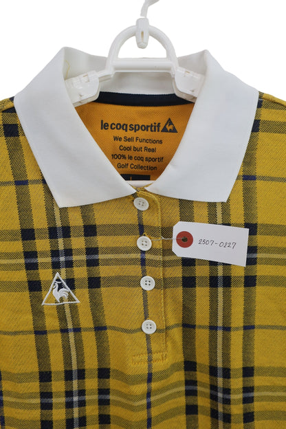 le coq sportif(ルコックスポルティフ) ポロシャツ 黄色チェック レディース L A