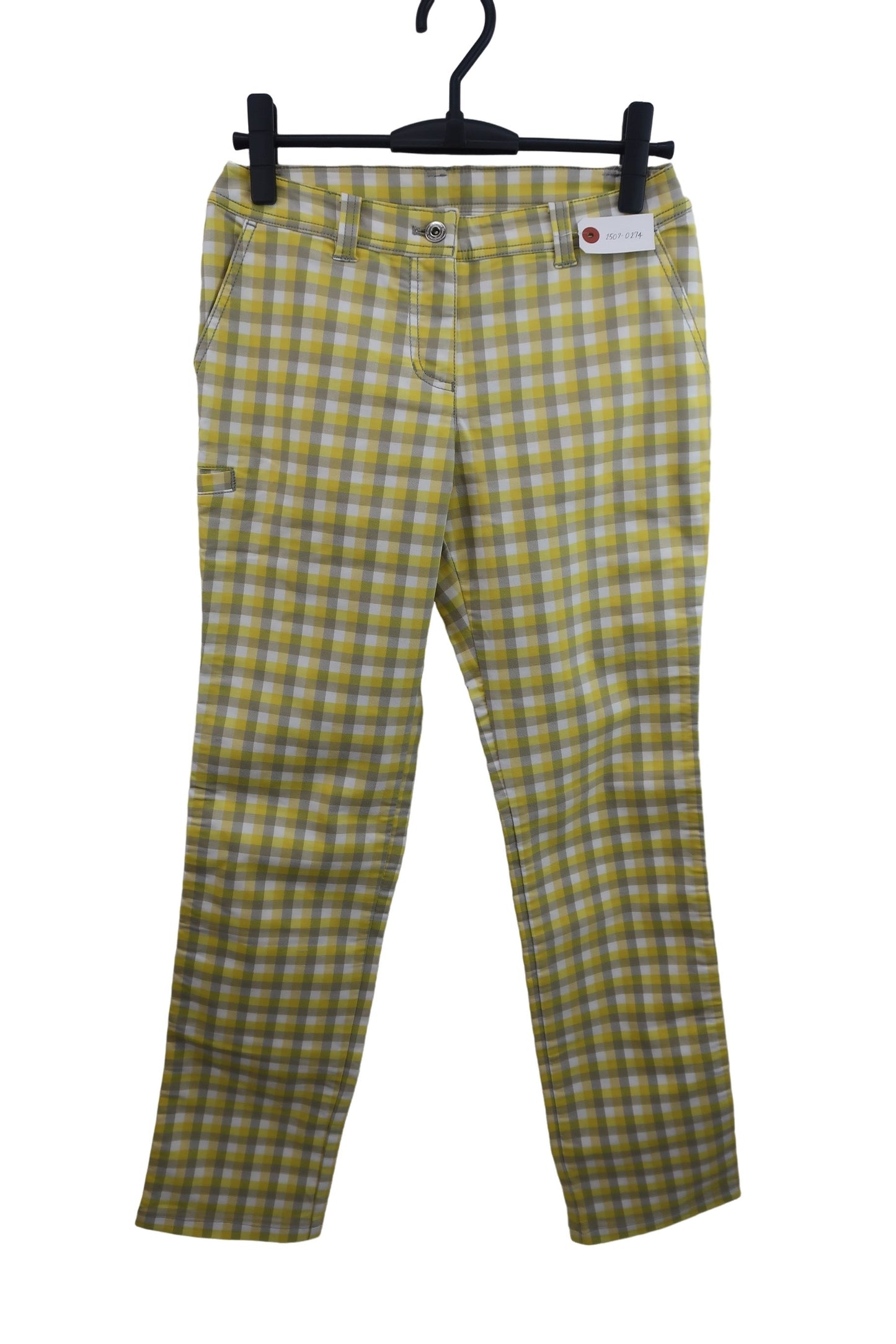 Munsingwear(マンシングウェア) パンツ 白黄色チェック レディース 7 A