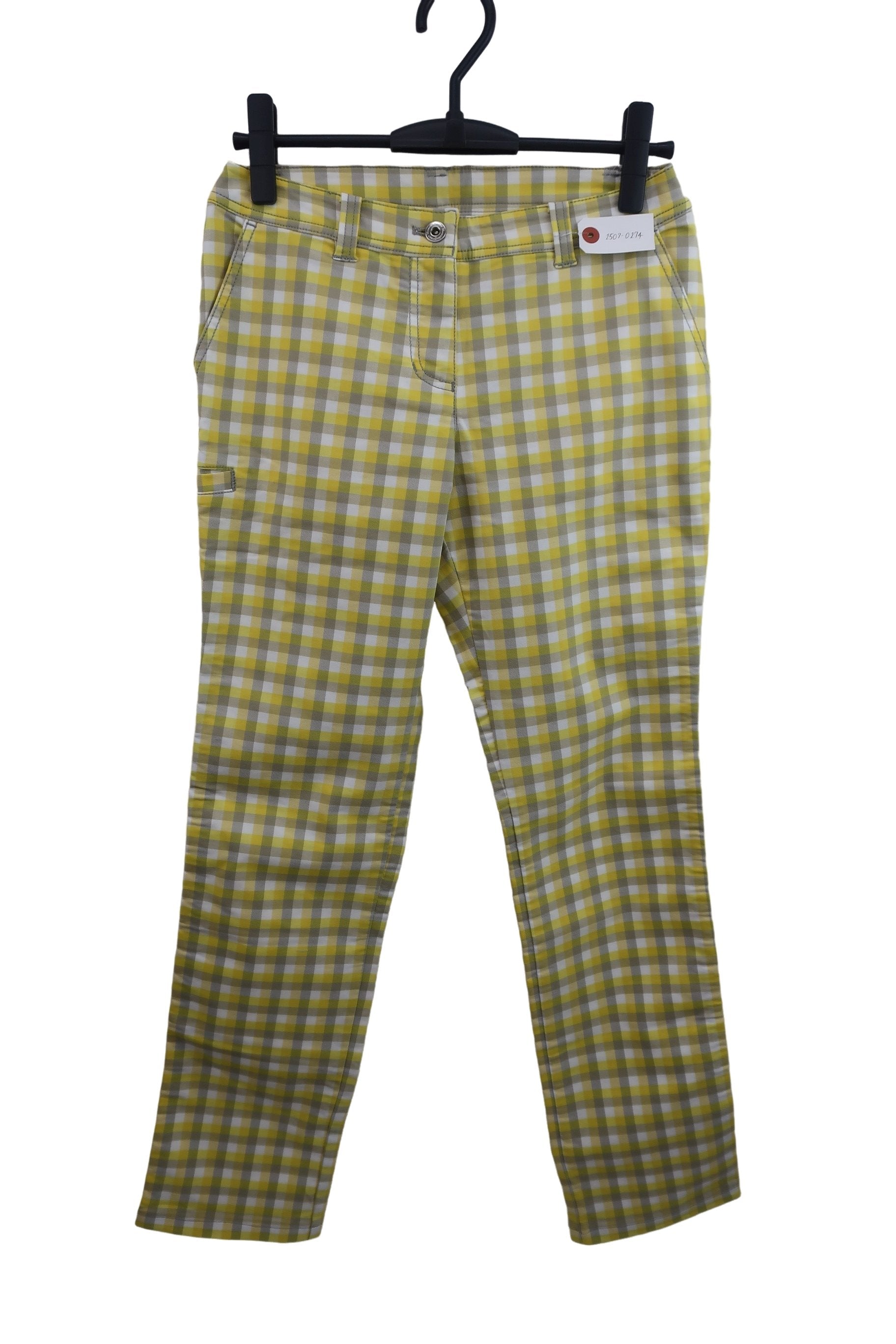 Munsingwear(マンシングウェア) パンツ 白黄色チェック レディース 7 A