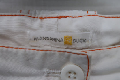 MANDARINA DUCK(マンダリナダック) パンツ 白オレンジ レディース L B