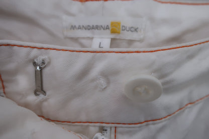 MANDARINA DUCK(マンダリナダック) パンツ 白オレンジ レディース L B