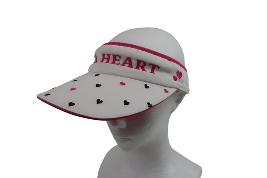 VIVA HEART(ビバハート) サンバイザー 白ハート柄 レディース フリーサイズ B