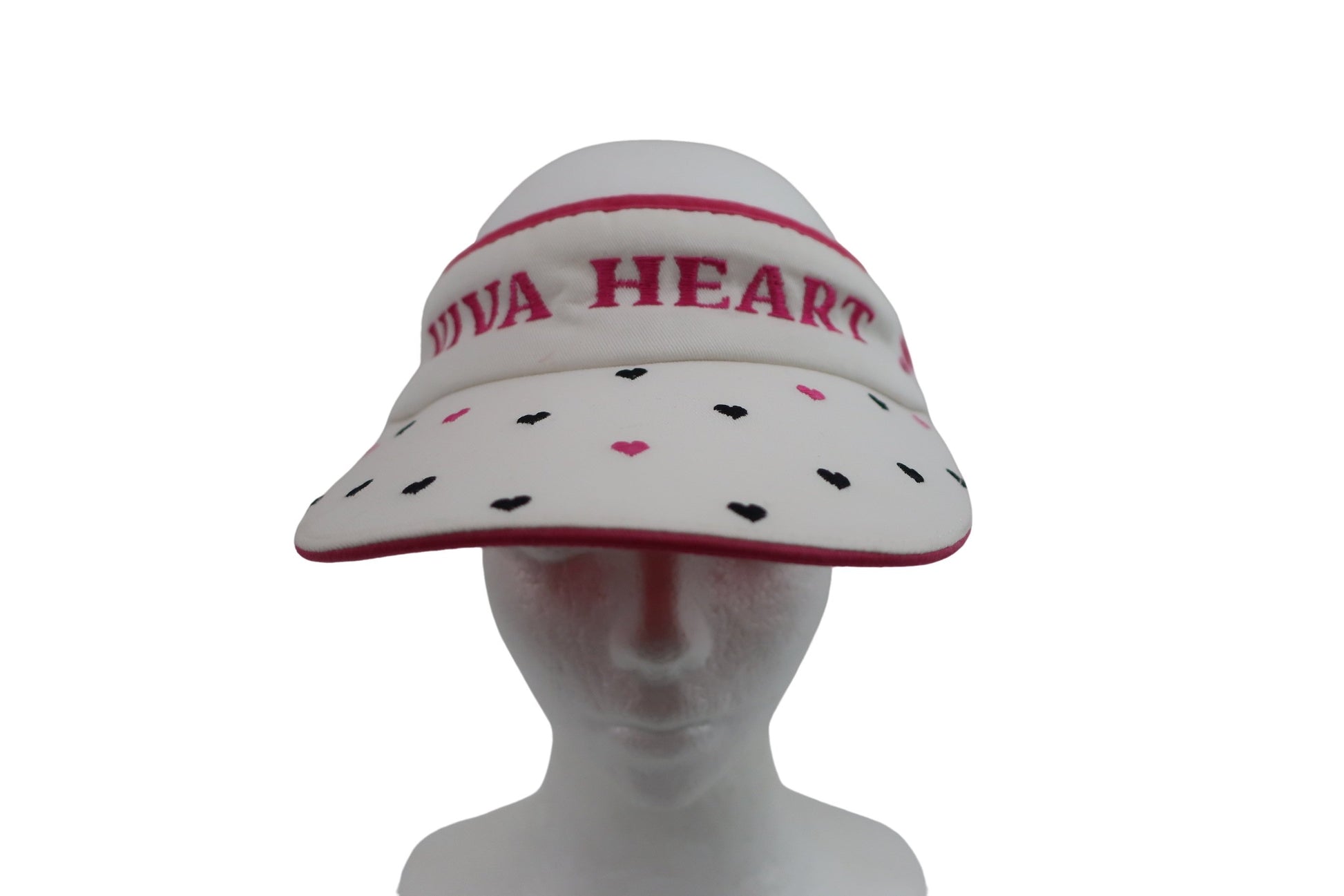 VIVA HEART(ビバハート) サンバイザー 白ハート柄 レディース フリーサイズ B