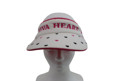 VIVA HEART(ビバハート) サンバイザー 白ハート柄 レディース フリーサイズ B