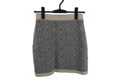 BEAMS GOLF(ビームスゴルフ) ニットスカート 白グレー総柄 レディース S A