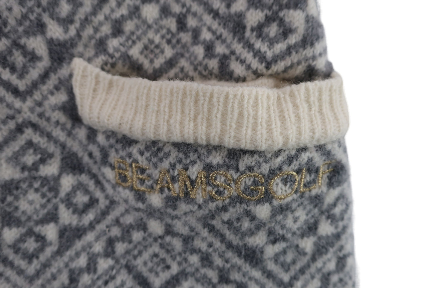 BEAMS GOLF(ビームスゴルフ) ニットスカート 白グレー総柄 レディース S A