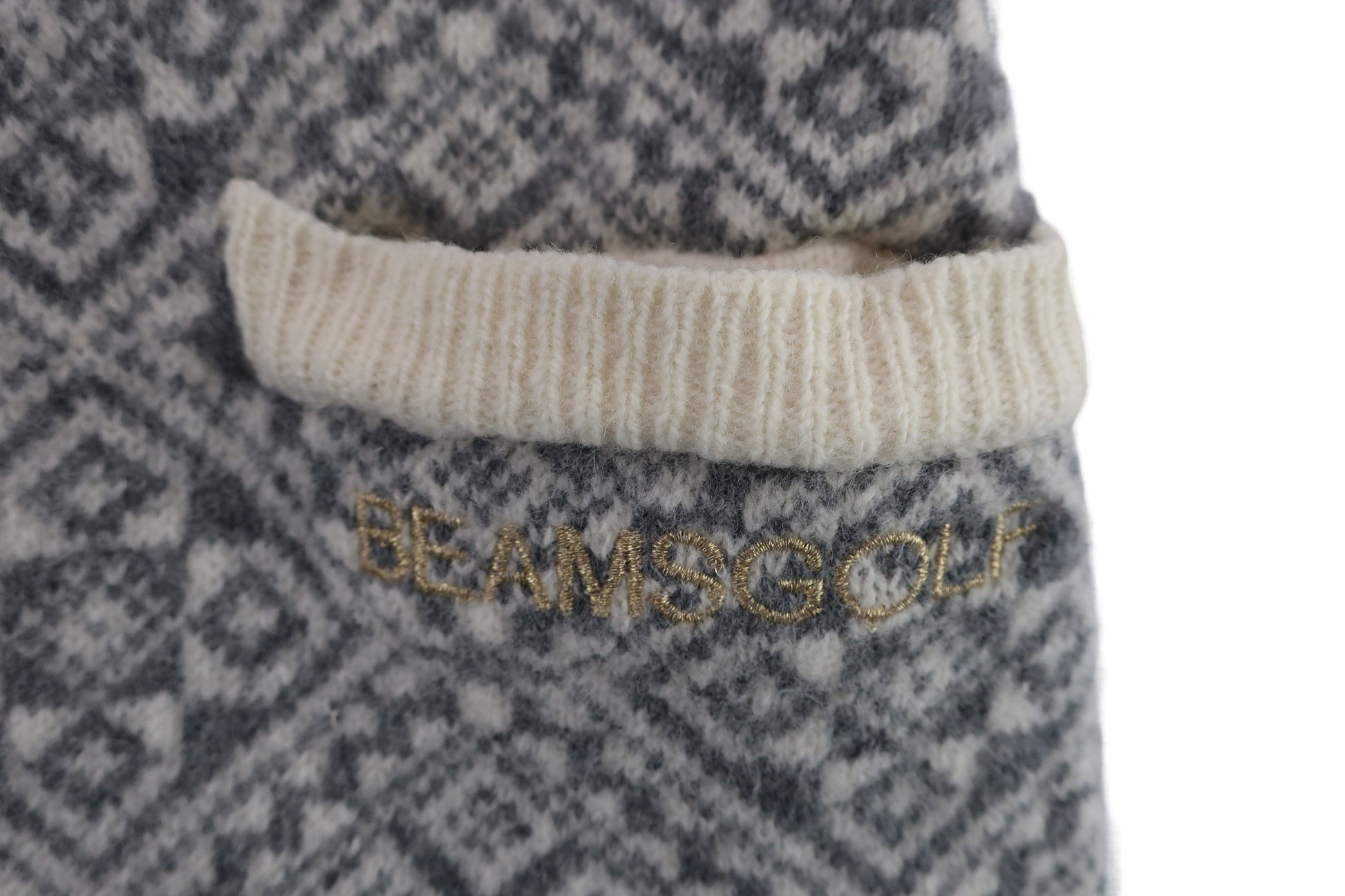 BEAMS GOLF(ビームスゴルフ) ニットスカート 白グレー総柄 レディース S A