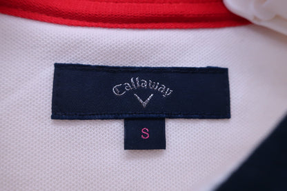 Callaway(キャロウェイ) ハーフジップシャツ 白ネイビー レディース S C