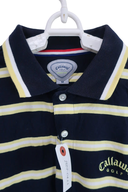 Callaway(キャロウェイ) ポロシャツ ネイビー黄色ボーダー メンズ M 241-151561 B