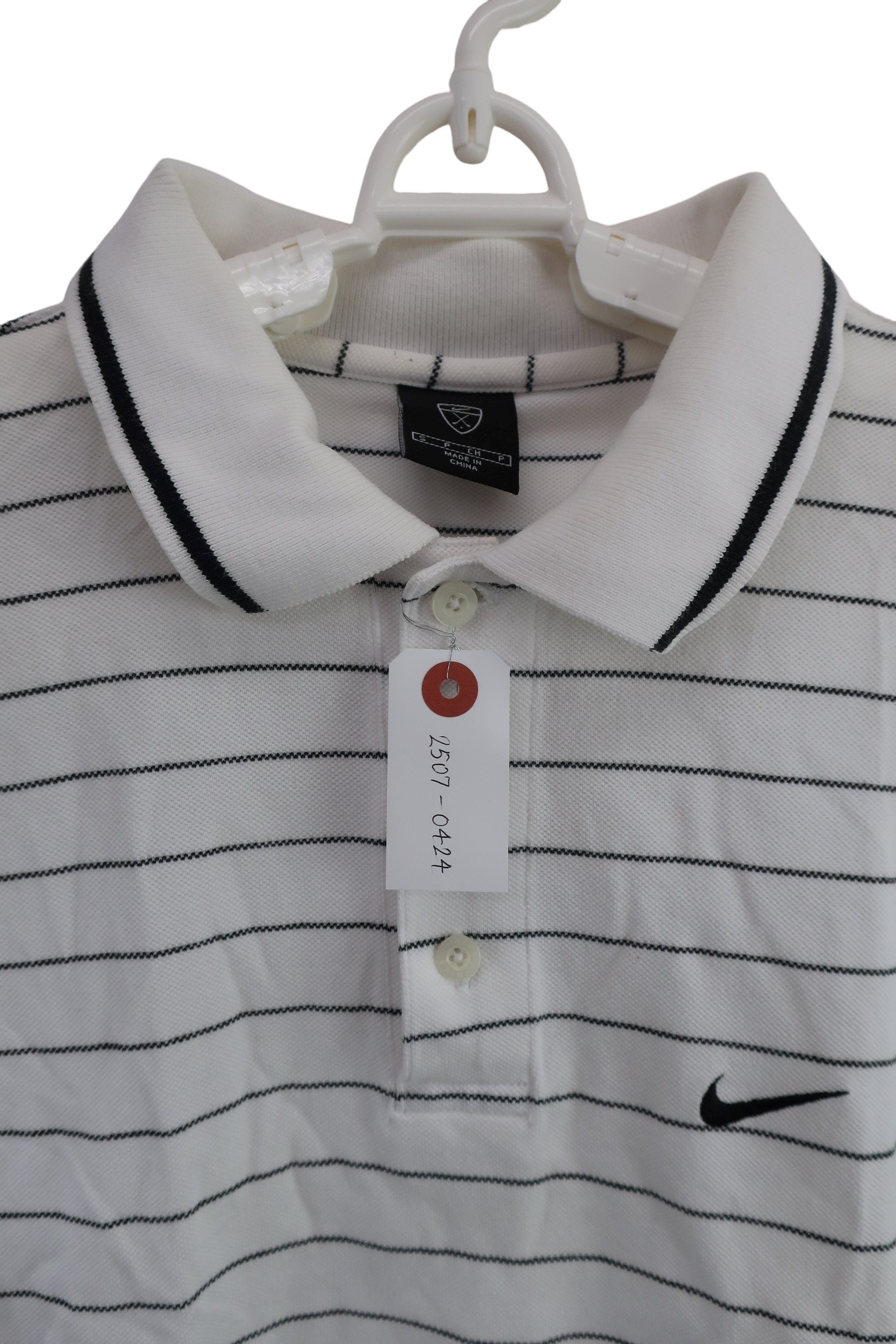 NIKE GOLF(ナイキゴルフ) ポロシャツ 白黒ボーダー メンズ S B