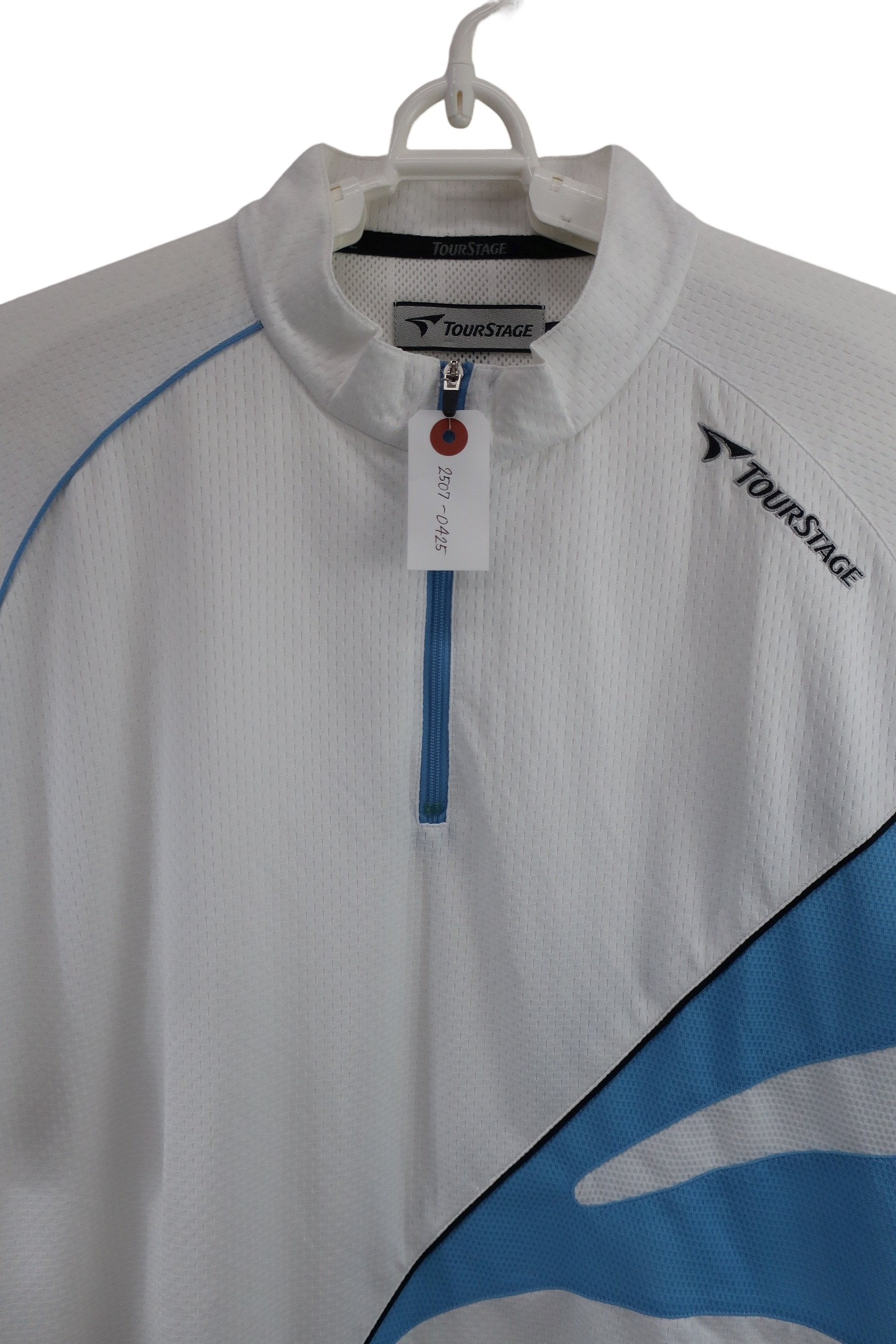TOURSTAGE(ツアーステージ) ハーフジップシャツ 白水色 メンズ M A