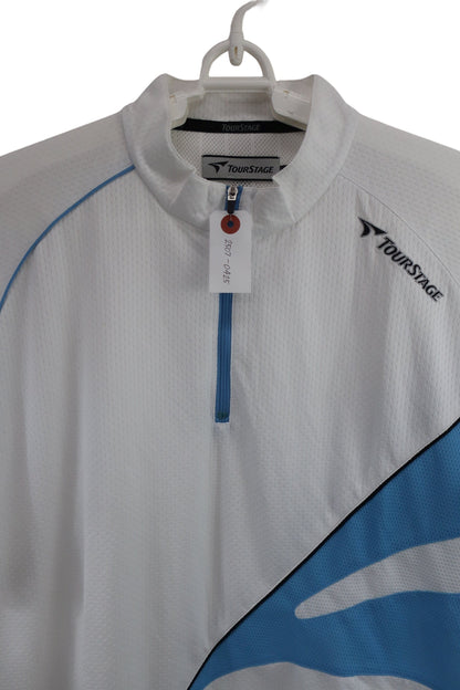 TOURSTAGE(ツアーステージ) ハーフジップシャツ 白水色 メンズ M A