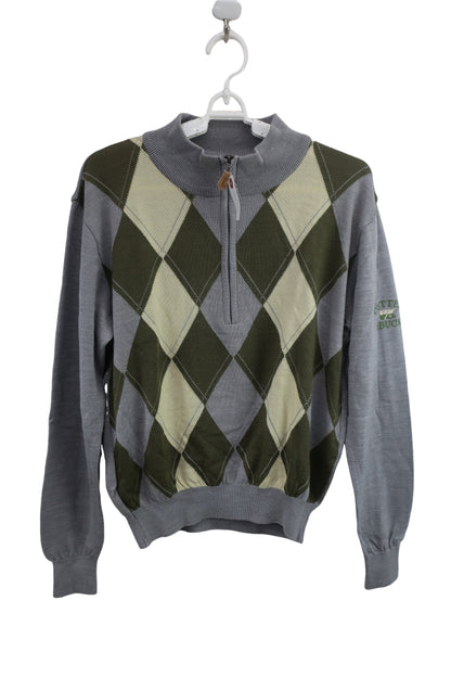 CUTTER&BUCK(カッター＆バック) ハーフジップセーター グレーアーガイル柄 メンズ M B