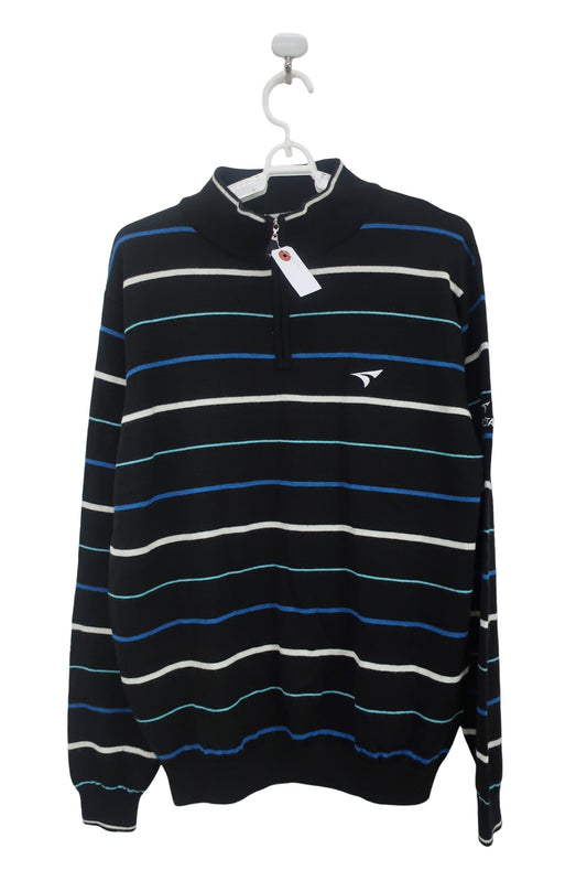 TOURSTAGE(ツアーステージ) ハーフジップセーター 黒ボーダー メンズ M B