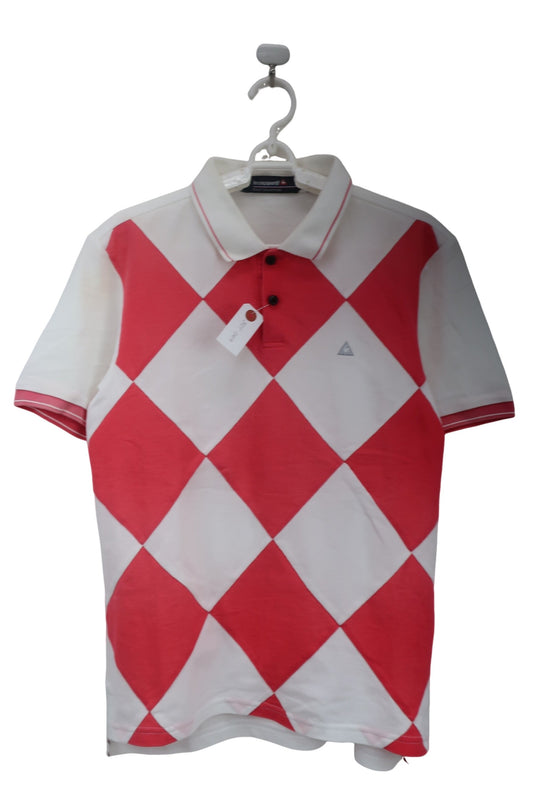 le coq sportif(ルコックスポルティフ) ポロシャツ 白ピンク メンズ M B