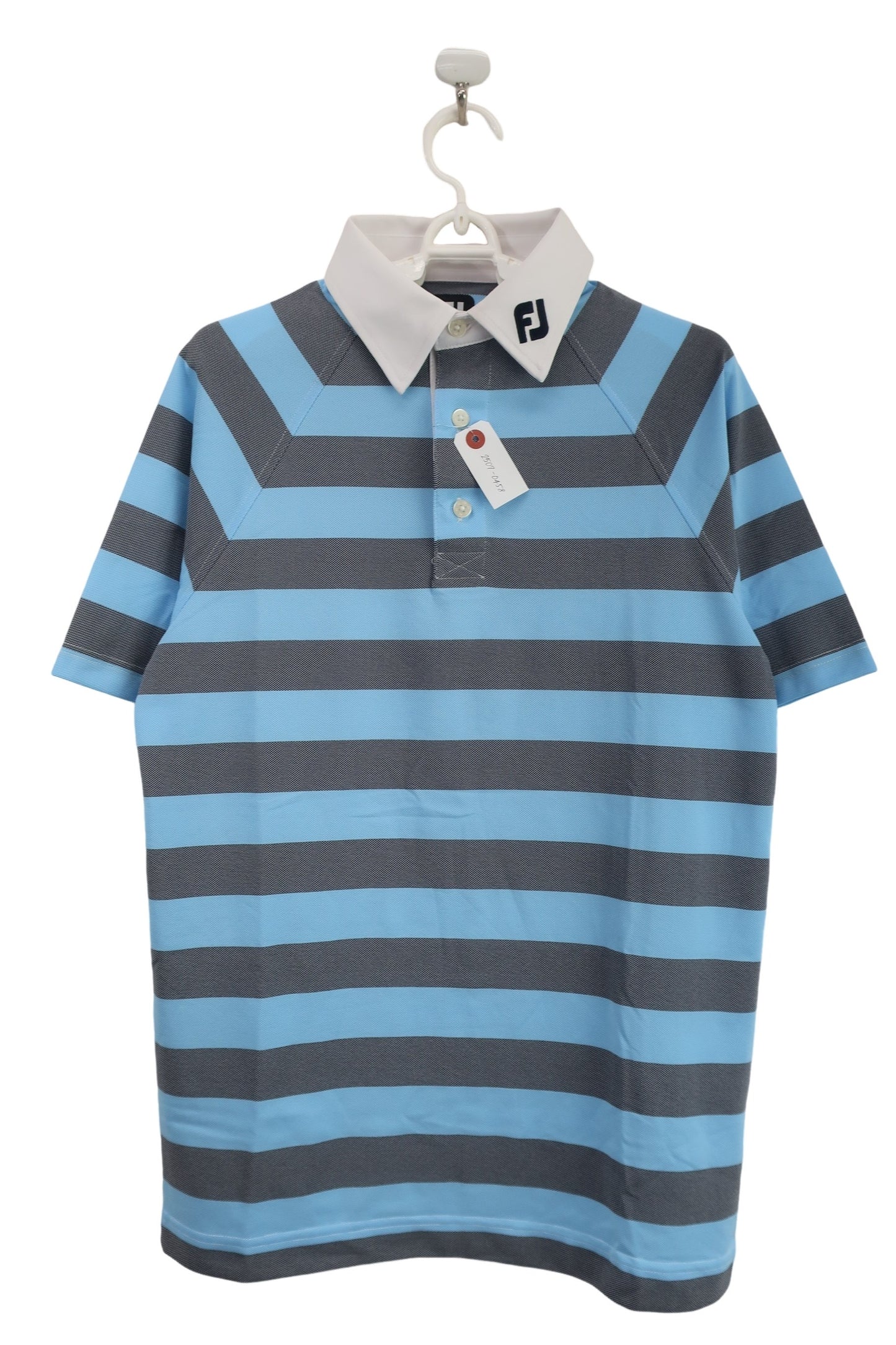 FOOTJOY(フットジョイ) ポロシャツ 水色グレーボーダー メンズ M A