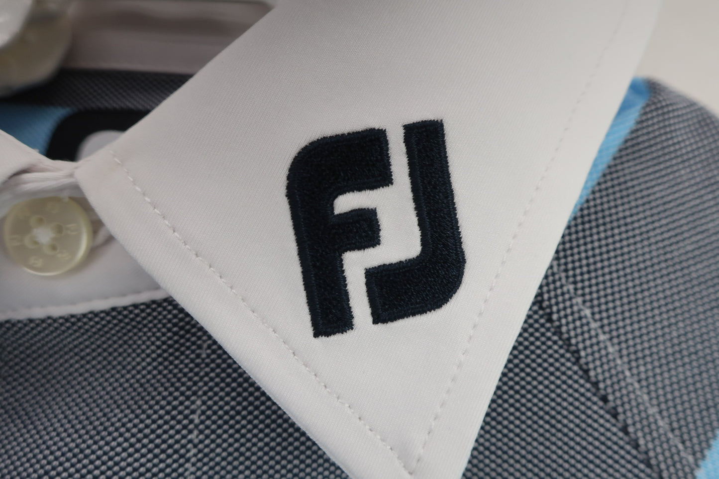 FOOTJOY(フットジョイ) ポロシャツ 水色グレーボーダー メンズ M A