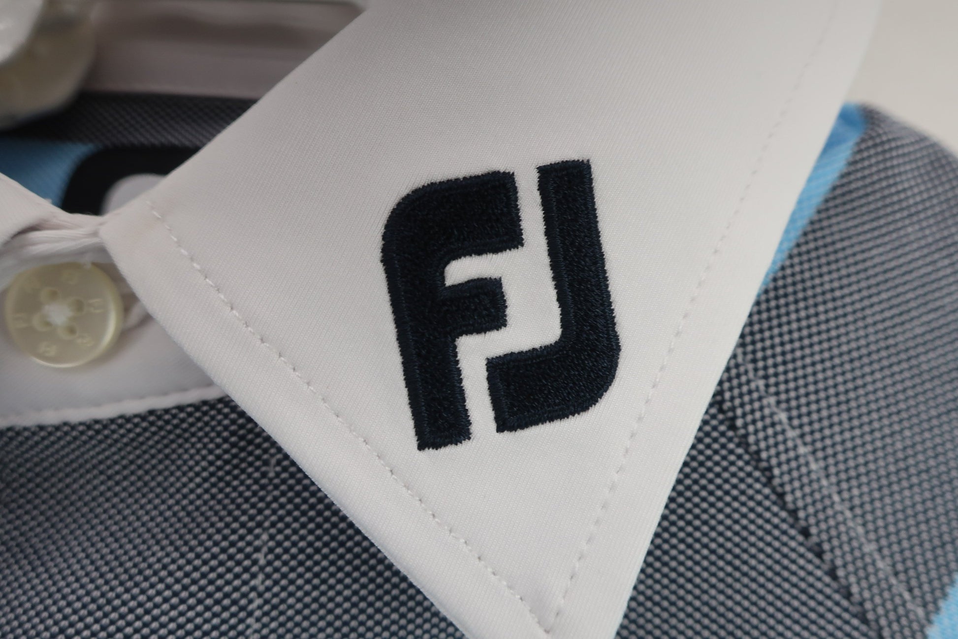 FOOTJOY(フットジョイ) ポロシャツ 水色グレーボーダー メンズ M A