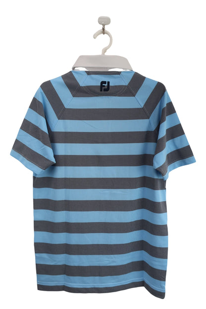 FOOTJOY(フットジョイ) ポロシャツ 水色グレーボーダー メンズ M A
