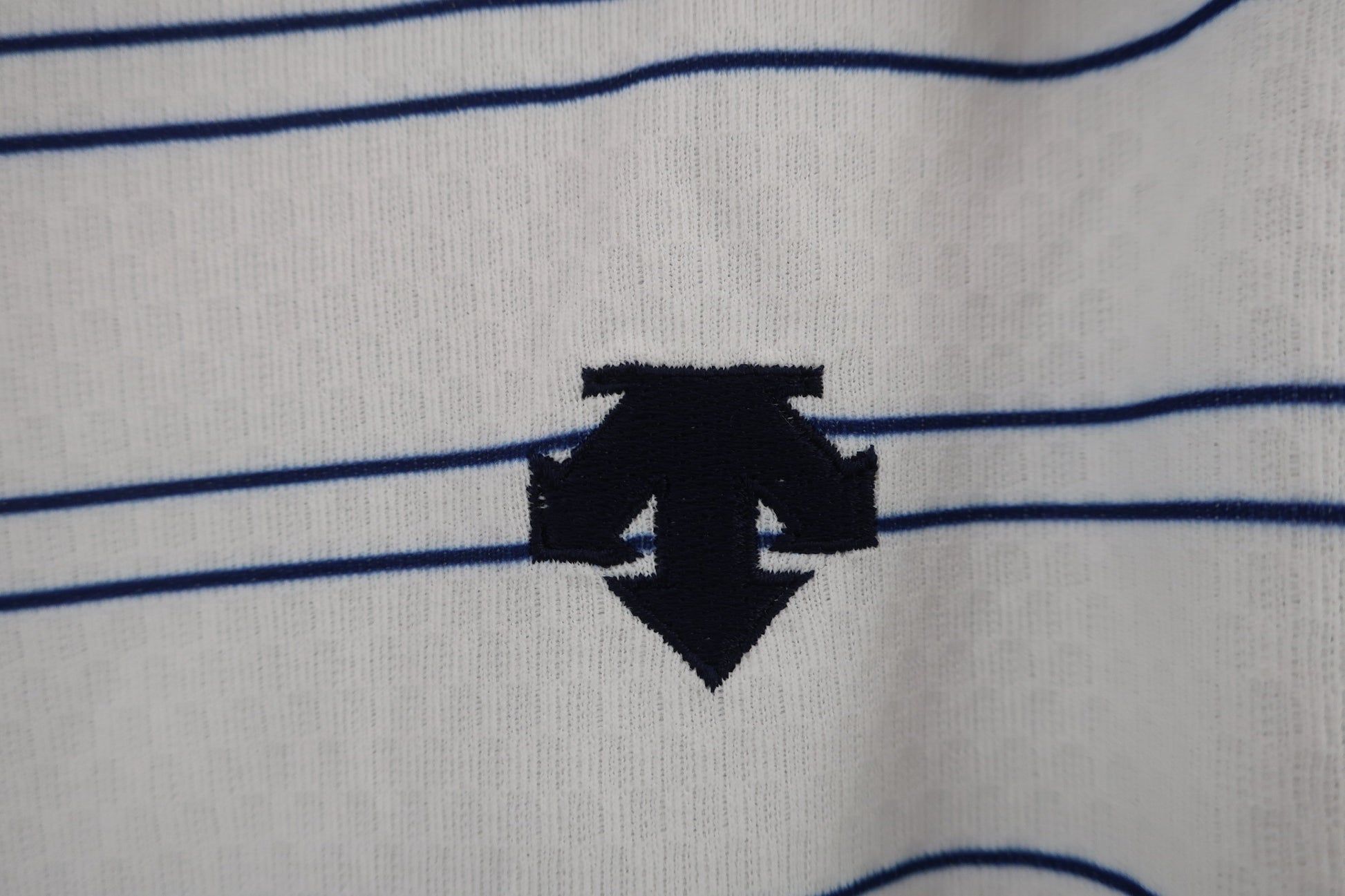 DESCENTE(デサント) ポロシャツ 白青ボーダー レディース L A