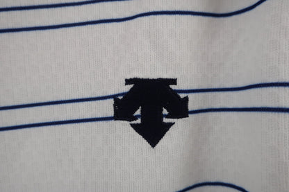 DESCENTE(デサント) ポロシャツ 白青ボーダー レディース L A