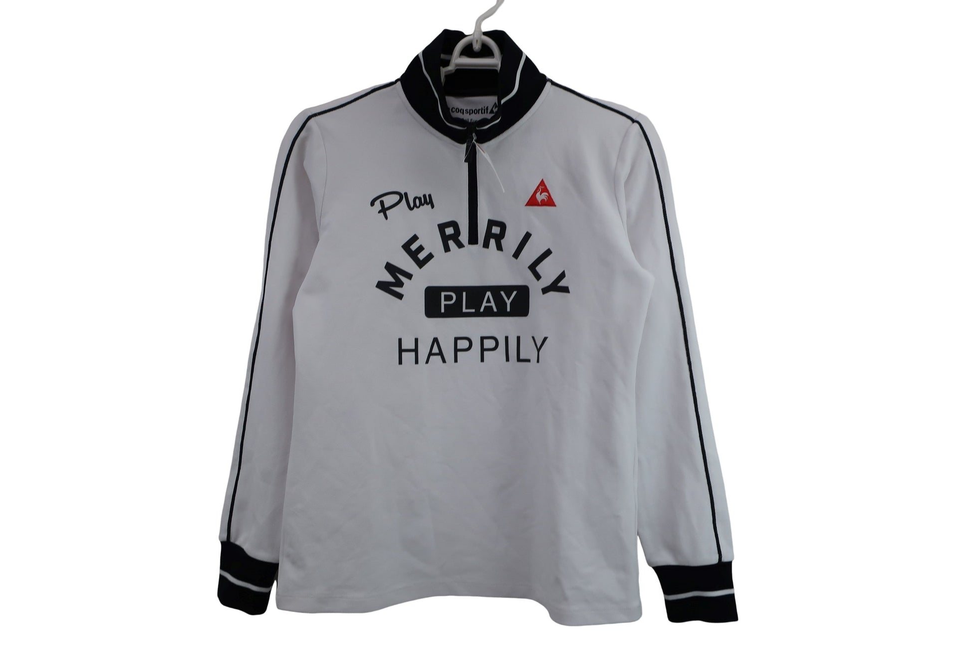 le coq sportif(ルコックスポルティフ) 長袖ハーフジップシャツ 白黒 レディース M A