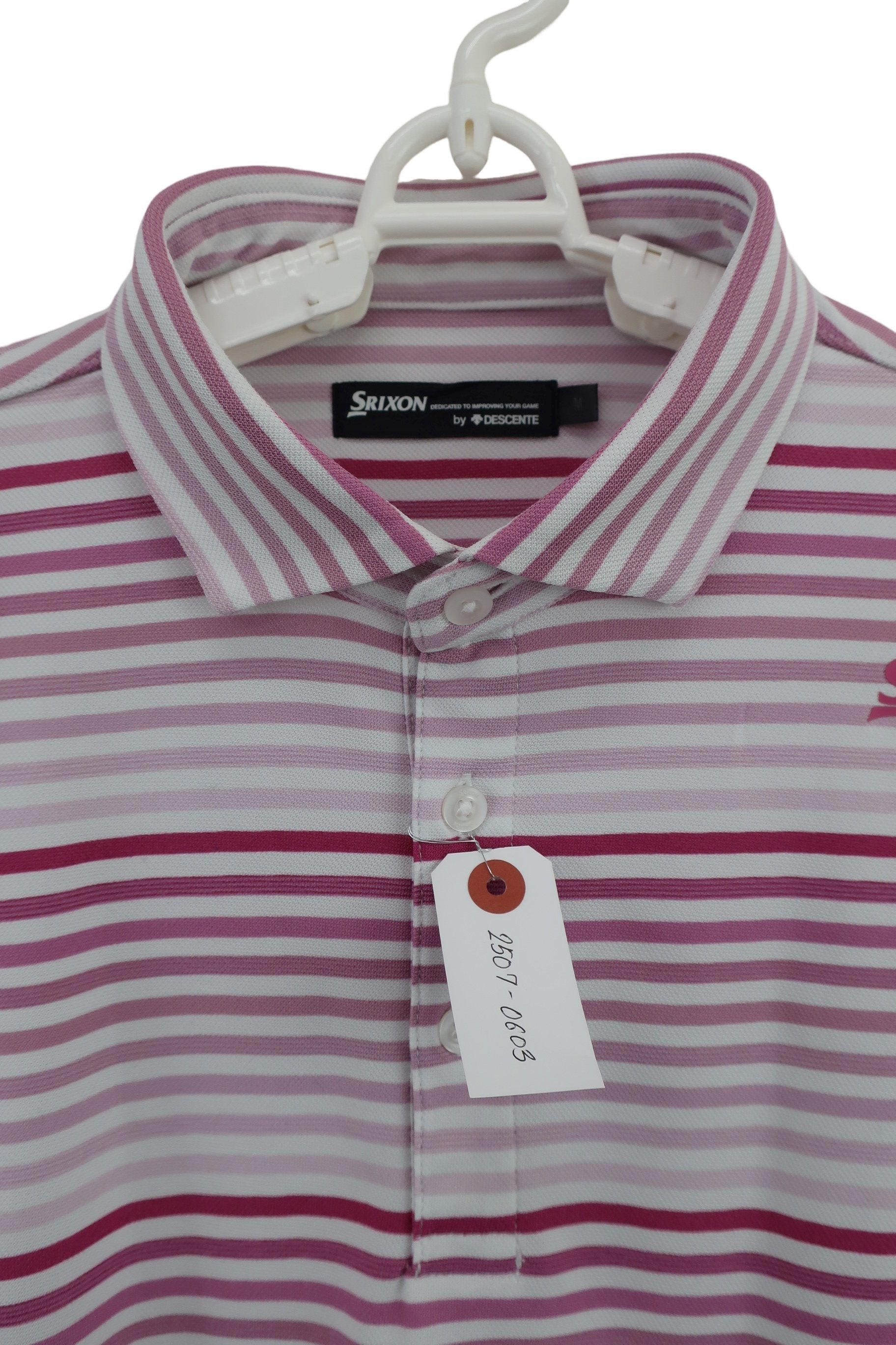 SRIXON(スリクソン) ポロシャツ 白紫系ボーダー メンズ M A