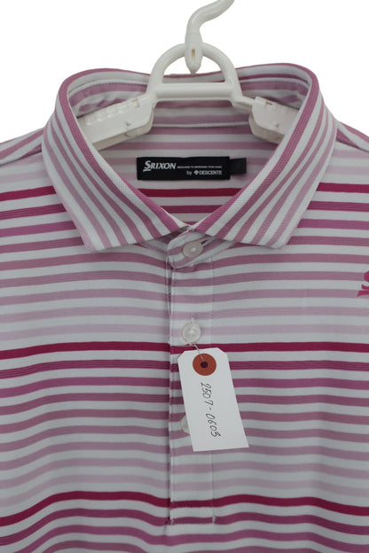 SRIXON(スリクソン) ポロシャツ 白紫系ボーダー メンズ M A