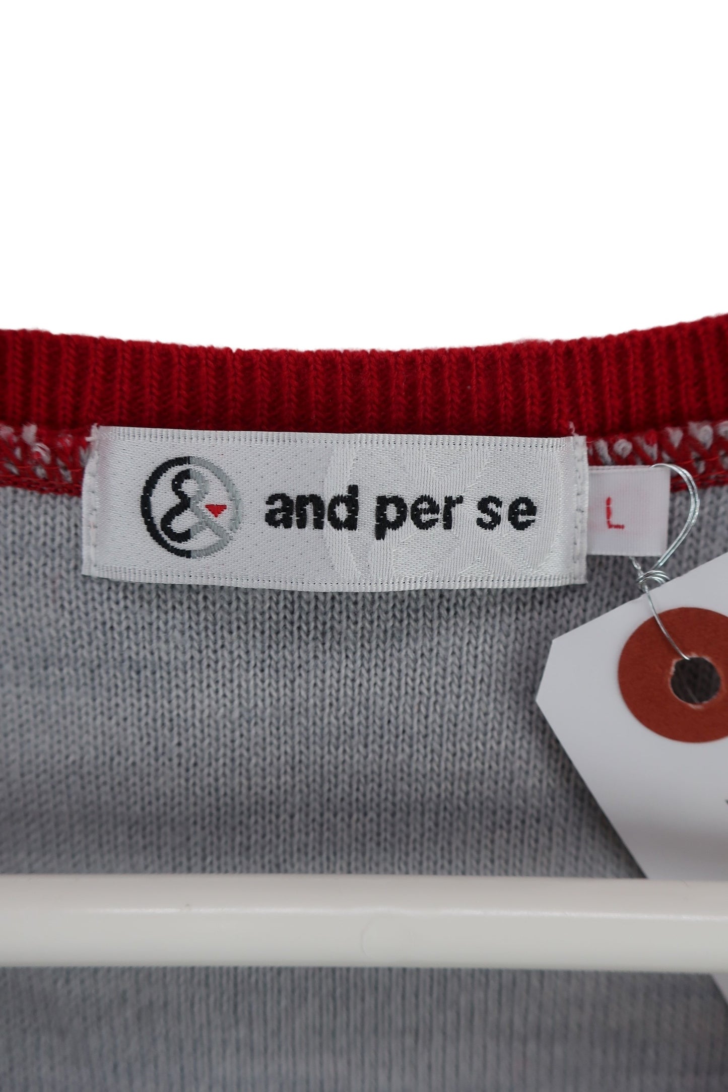 and per se(アンパスィ) ニットベスト 赤 レディース L A