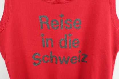 and per se(アンパスィ) ニットベスト 赤 レディース L A