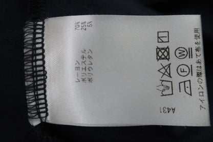 epicure(エピキュール) 長袖モックネックシャツ グレーネイビー系ボーダー レディース L A