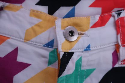 LOUDMOUTH(ラウドマウス) パンツ 白カラフル千鳥柄 レディース US 4 B