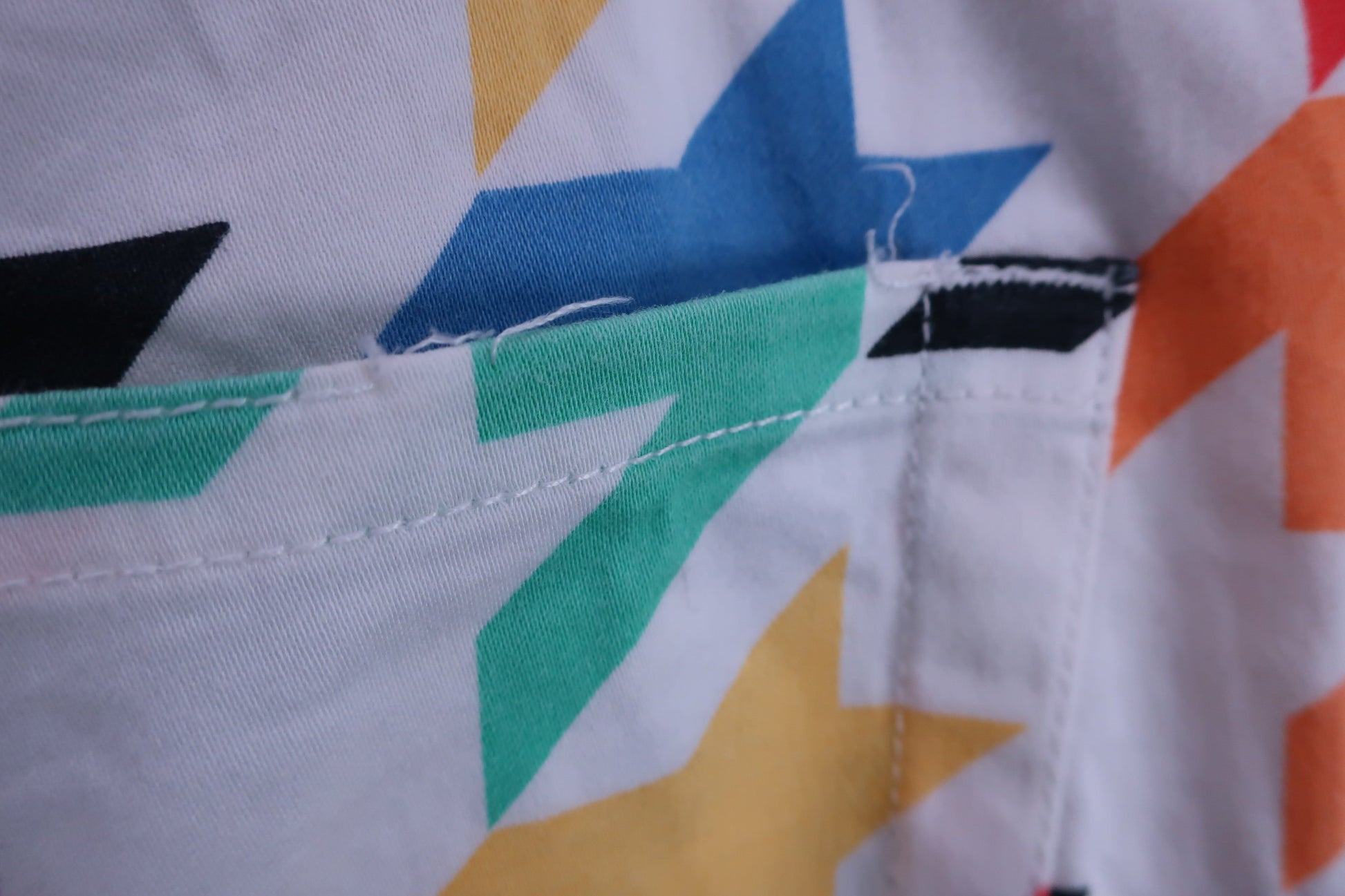 LOUDMOUTH(ラウドマウス) パンツ 白カラフル千鳥柄 レディース US 4 B