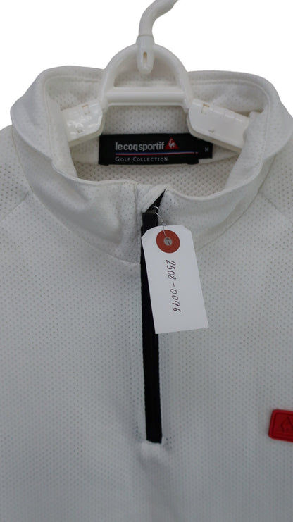le coq sportif(ルコックスポルティフ) 半袖ハーフジップシャツ 白 メンズ M A