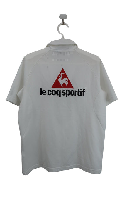 le coq sportif(ルコックスポルティフ) 半袖ハーフジップシャツ 白 メンズ M A