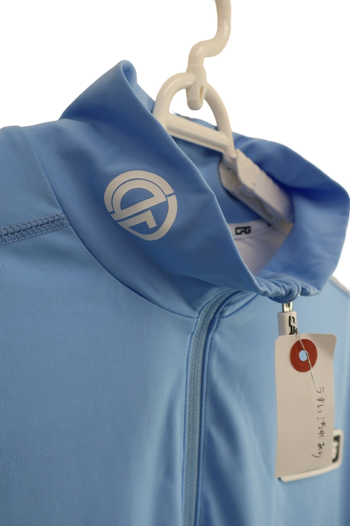 CPG GOLF(シーピージーゴルフ) 半袖ハーフジップシャツ 水色白 メンズ 3 2109-23104 A