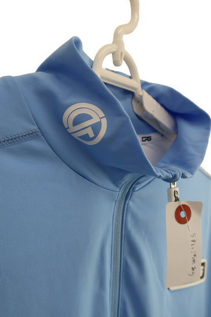 CPG GOLF(シーピージーゴルフ) 半袖ハーフジップシャツ 水色白 メンズ 3 2109-23104 A