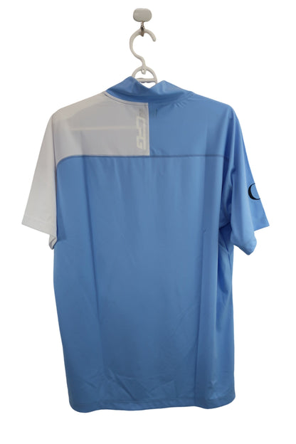 CPG GOLF(シーピージーゴルフ) 半袖ハーフジップシャツ 水色白 メンズ 3 2109-23104 A