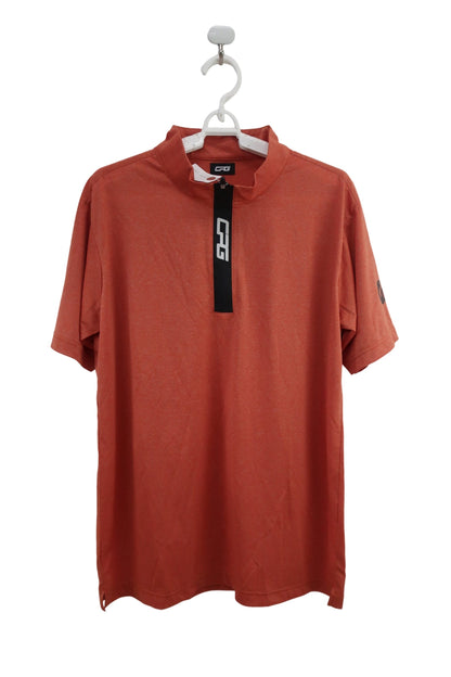 CPG GOLF(シーピージーゴルフ) 半袖ハーフジップシャツ オレンジ系 メンズ 3 2109-22104 A