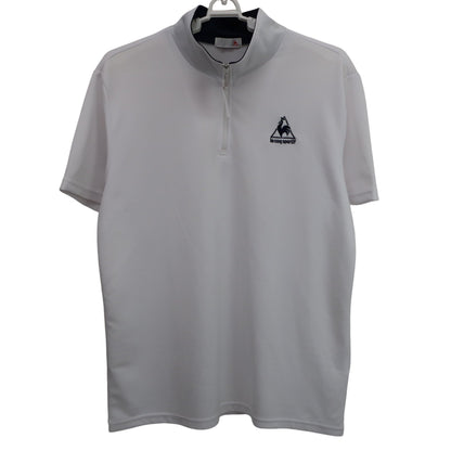 le coq sportif(ルコックスポルティフ) 半袖ハーフジップシャツ 白 メンズ O A