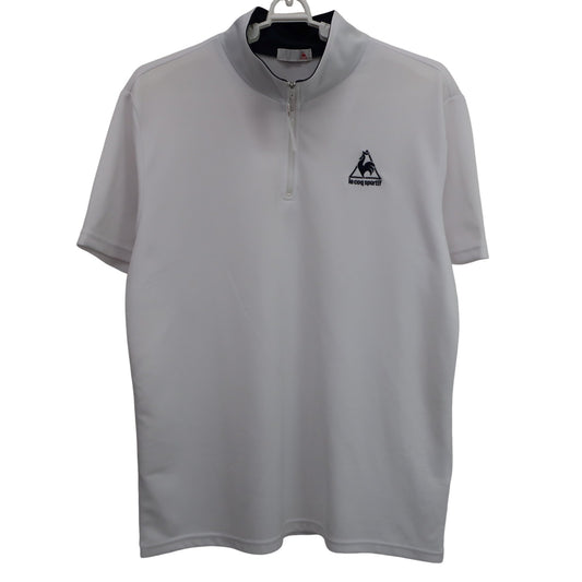 le coq sportif(ルコックスポルティフ) 半袖ハーフジップシャツ 白 メンズ O A