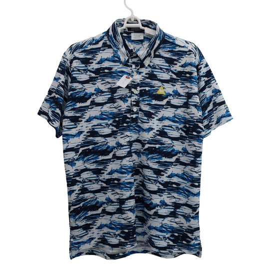 le coq sportif(ルコックスポルティフ) ポロシャツ 青系総柄 メンズ LL A