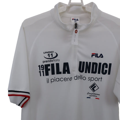 FILA GOLF(フィラゴルフ) 半袖ハーフジップシャツ 白 メンズ XO A