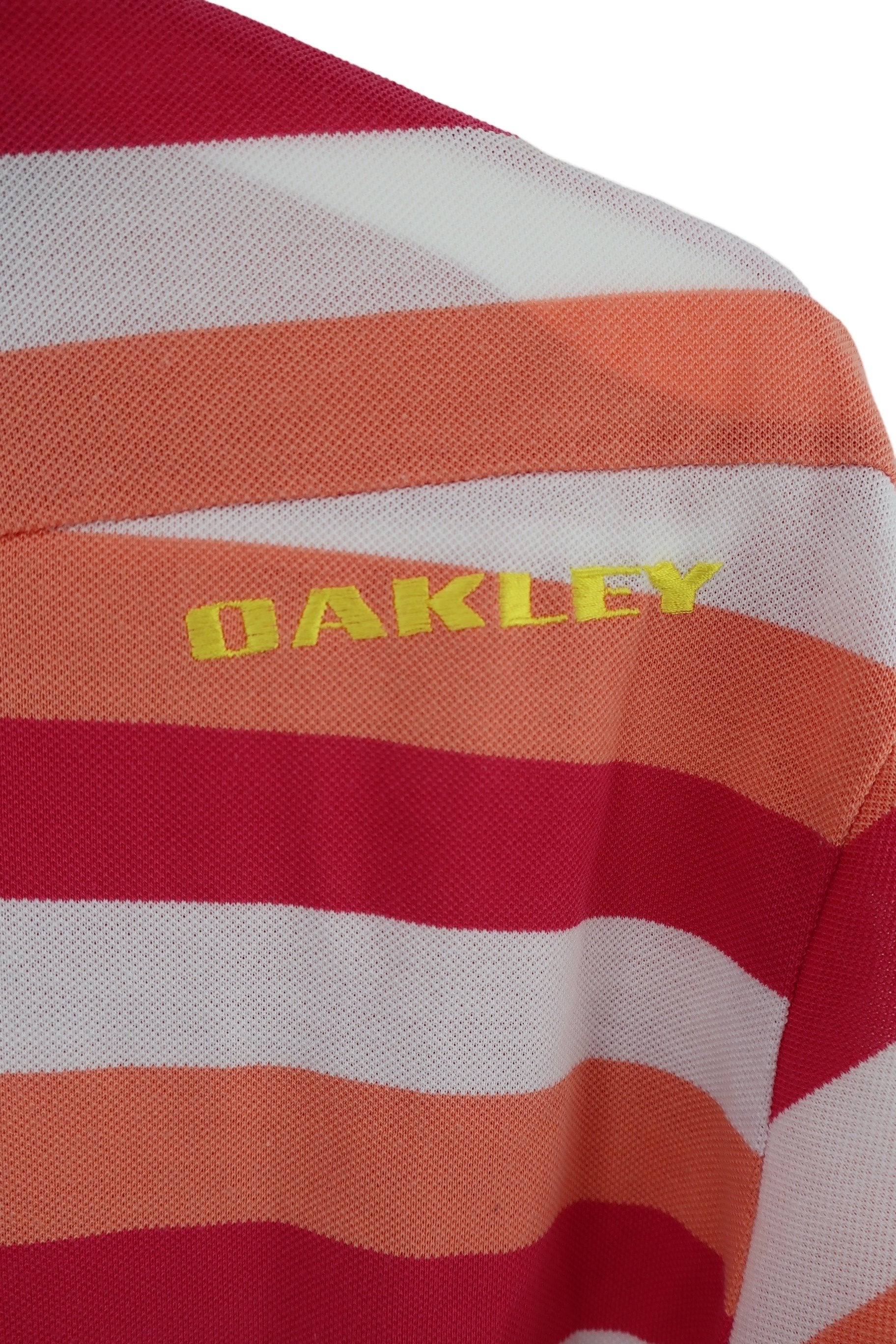 OAKLEY(オークリー) ポロシャツ ピンクボーダー メンズ M B